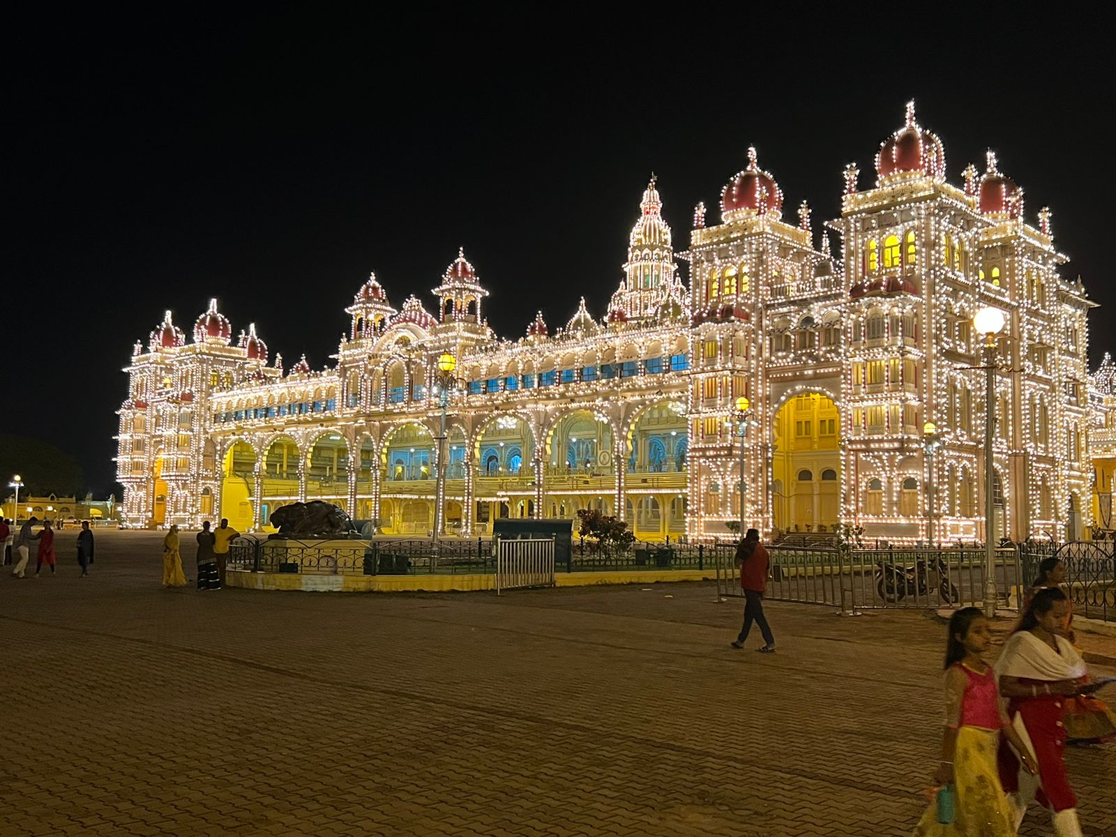 ವಿದ್ಯುತ್ ದೀಪಗಳಿಂದ ಕಂಗೊಳಿಸುತ್ತಿರುವ ಅರಮನೆ