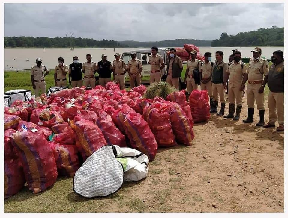 6 tonne of plastic waste in Kabini watershed