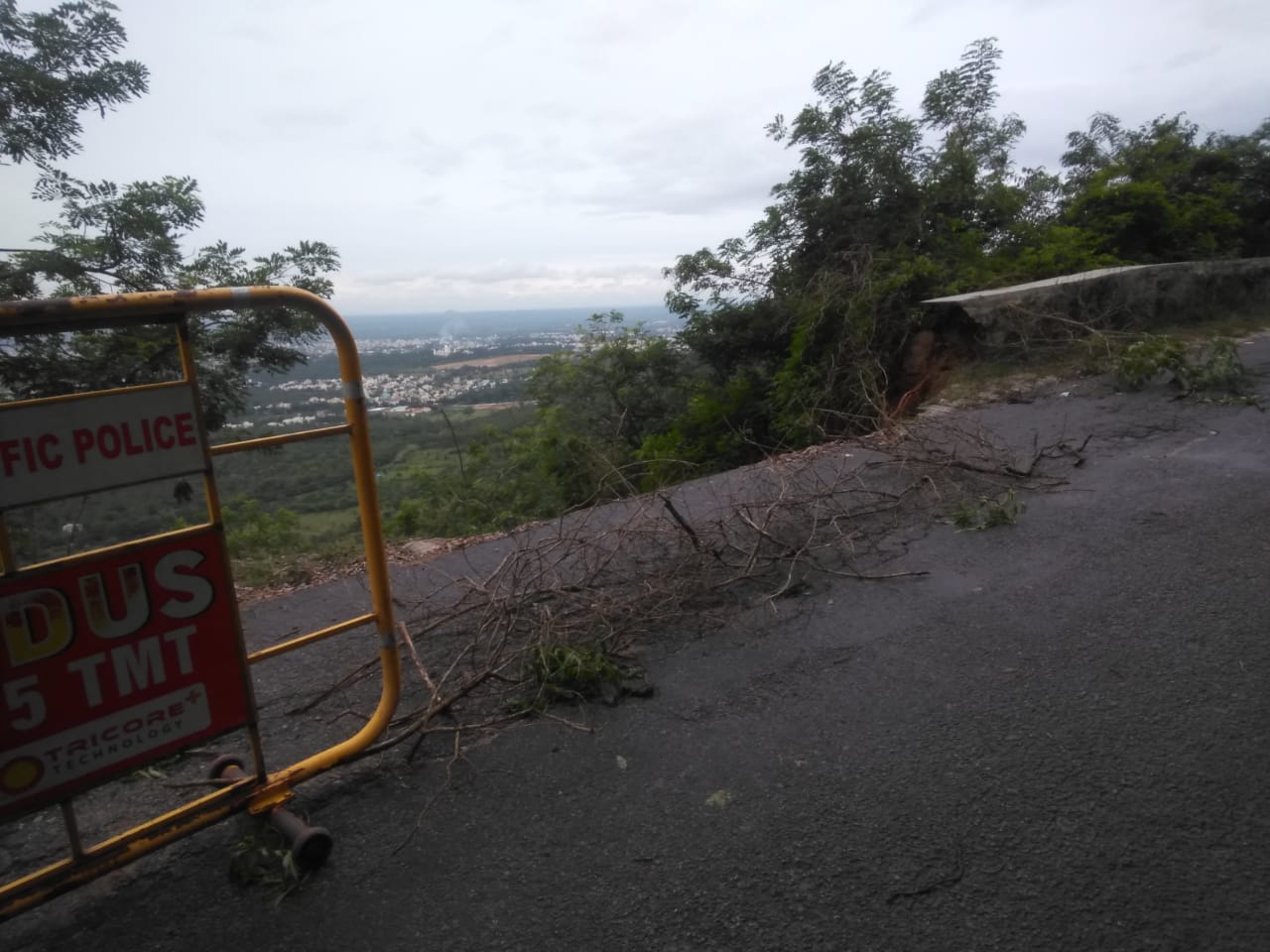 Landslide in Chamundi Hill