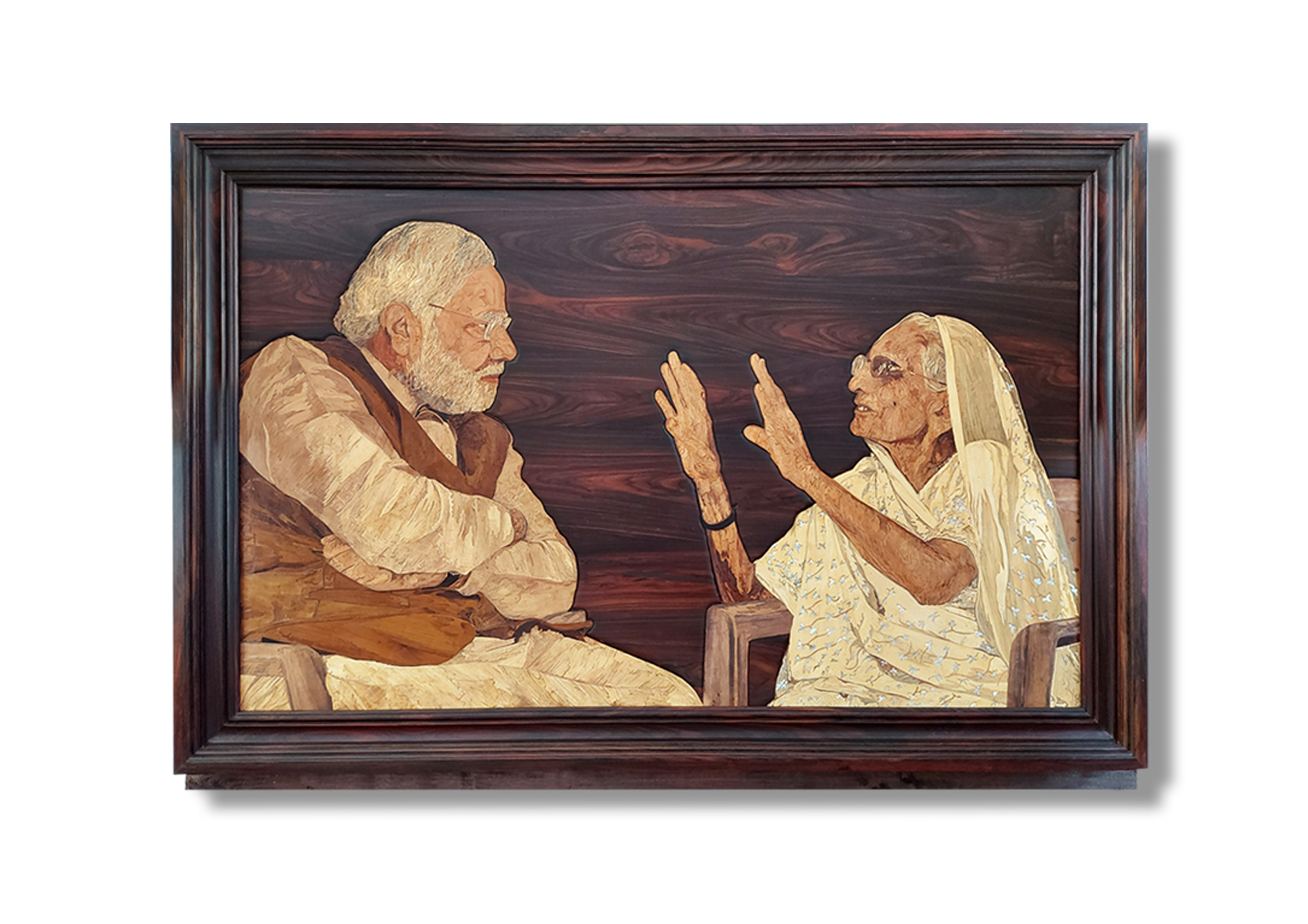 Artist draws PM Modi s mother in Kundan art (Special story as PM is celebrating birthday in two days)