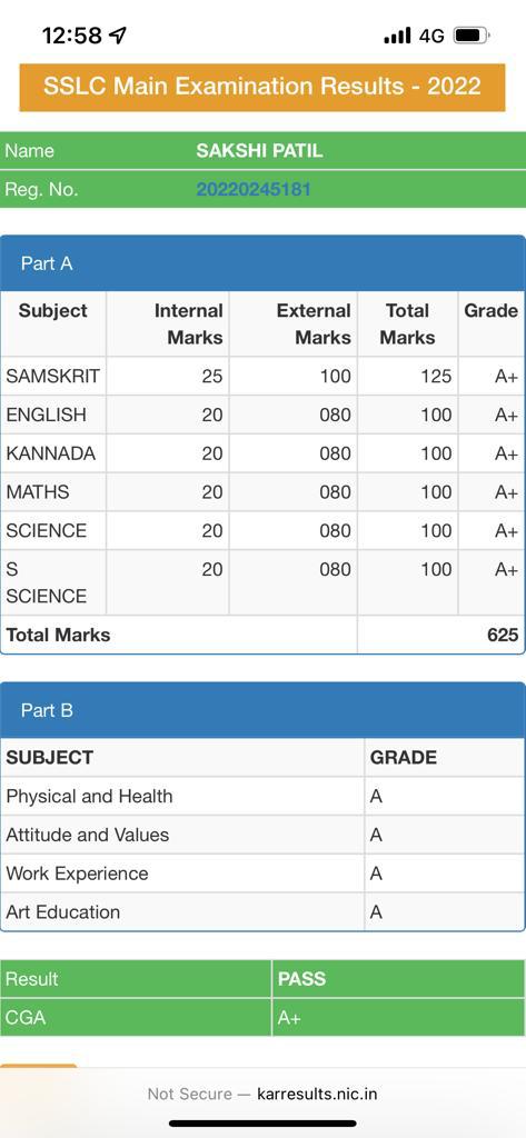 Dr Shivaraj Patil s daughter got High score in SSLC examination