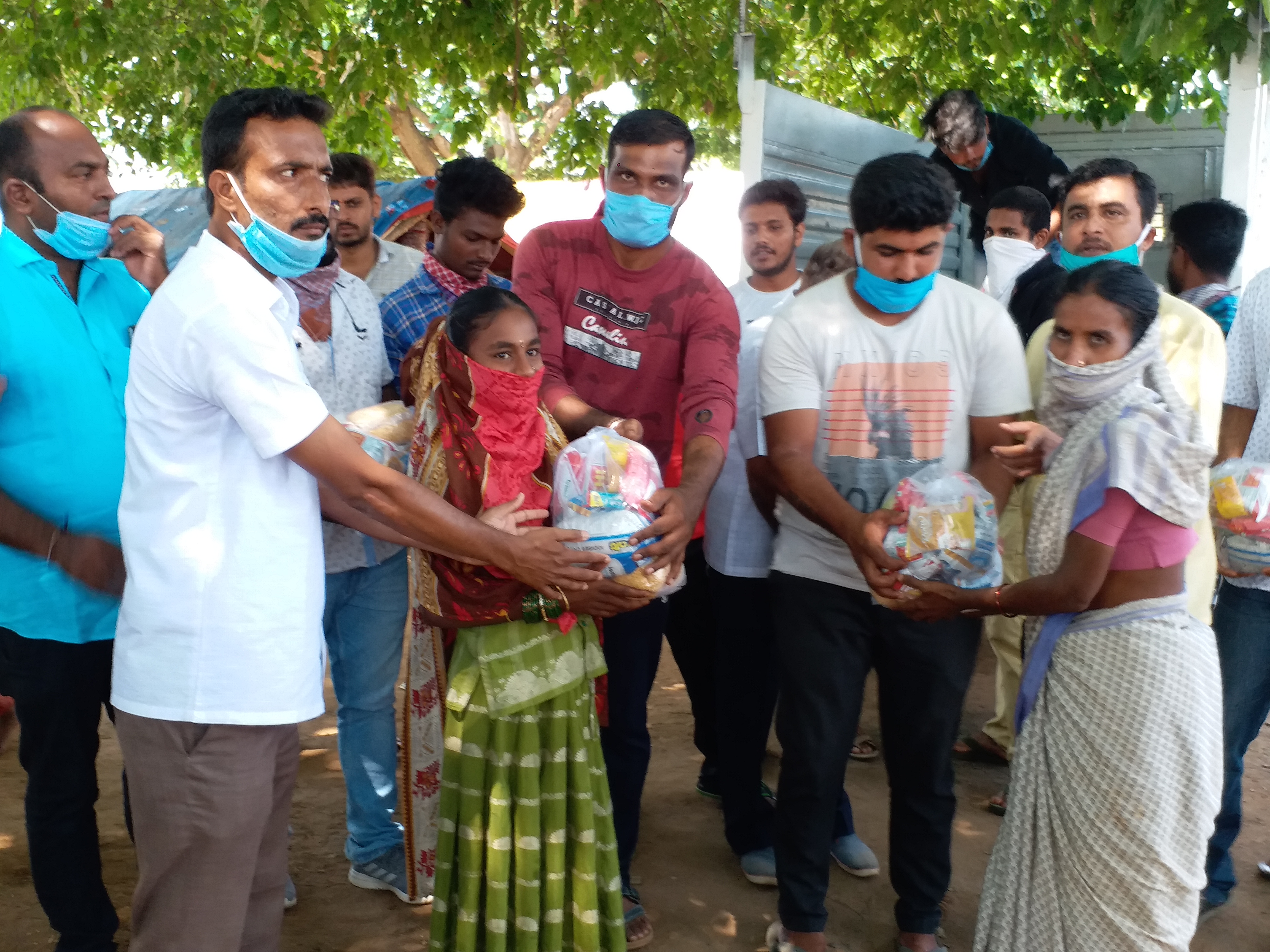 Distribution of groceries kit to the nomadic family