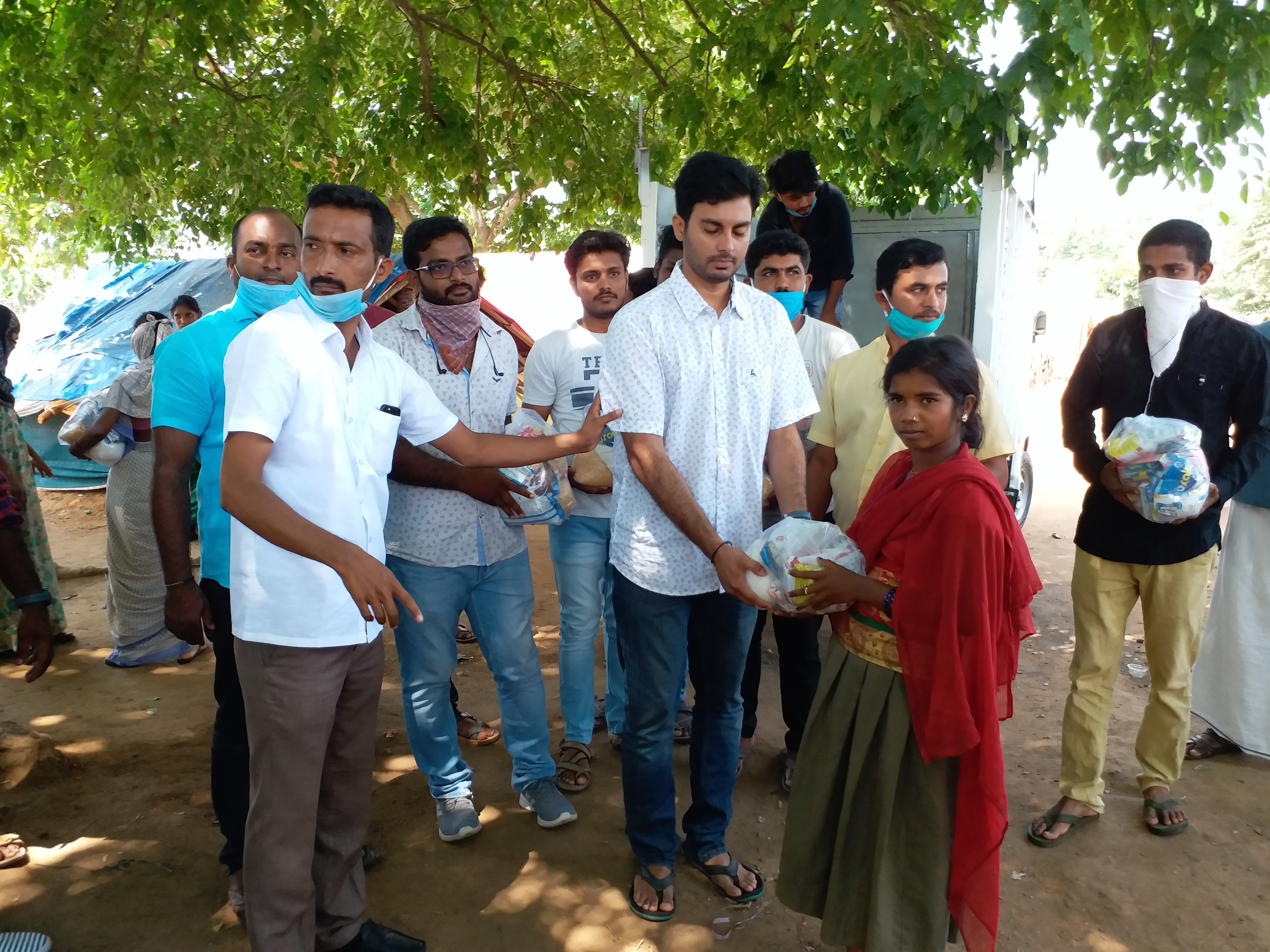 Distribution of groceries kit to the nomadic family