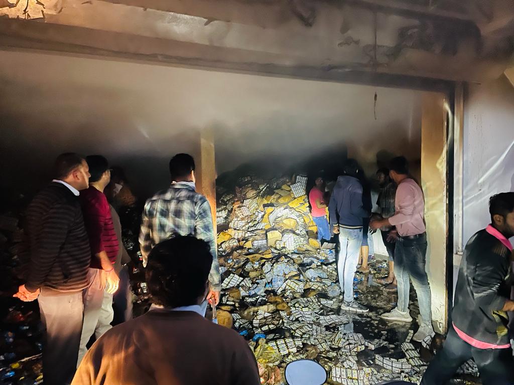 fire in goods warehouse in kota