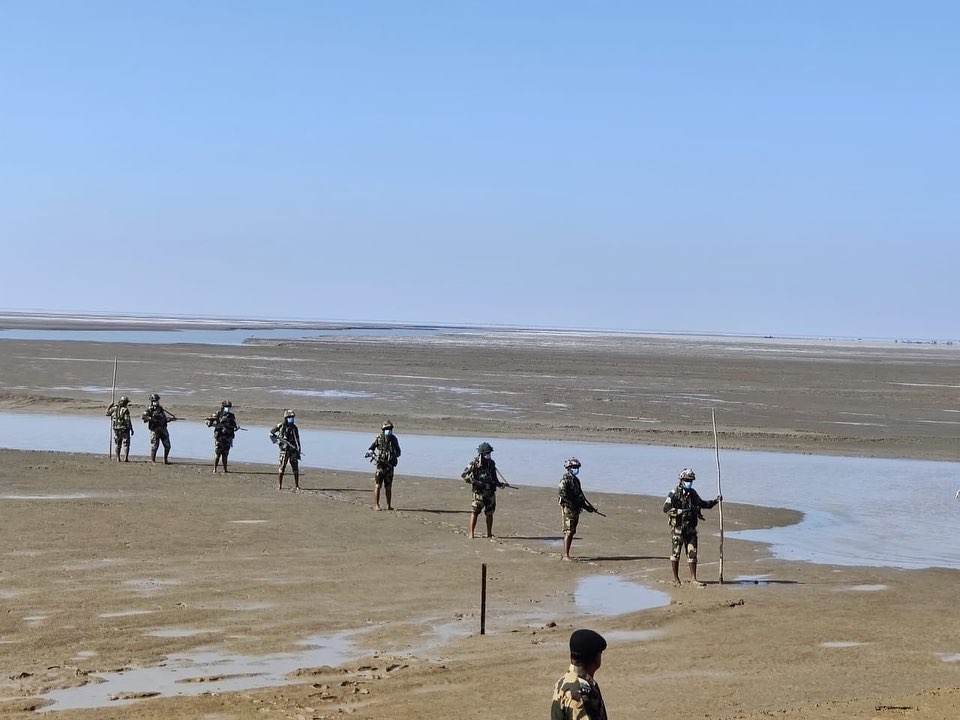 Security forces guarding Kutch border