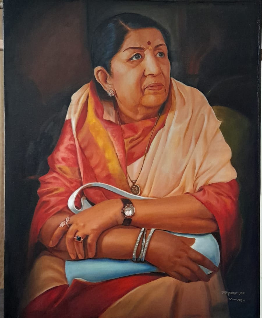 Lata Mangeshkar paintings ETV Bharat