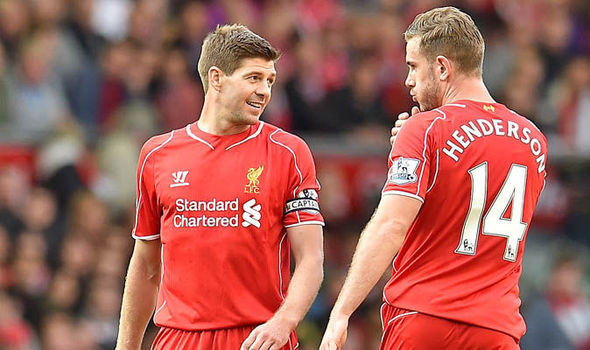 Steven Gerrard and Jordan Henderson