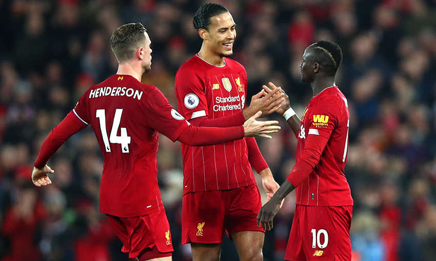 Virgil Van Dijk with Sadio Mane and Henderson.