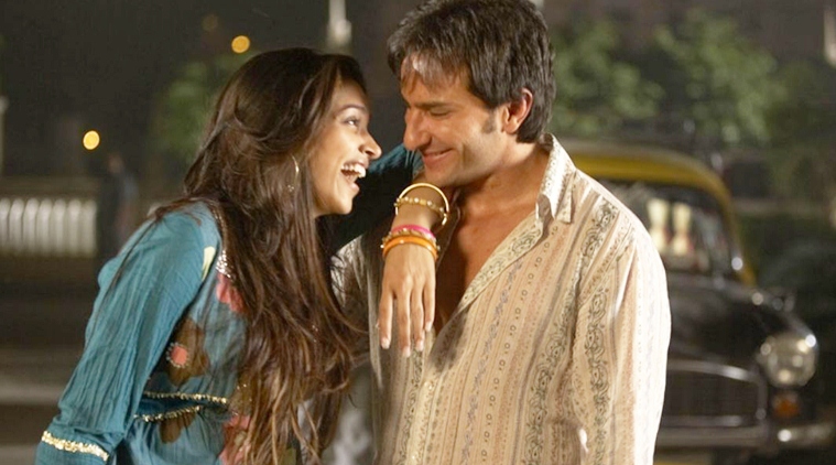 Saif with Deepika Padukone in a till from Love Aaj Kal