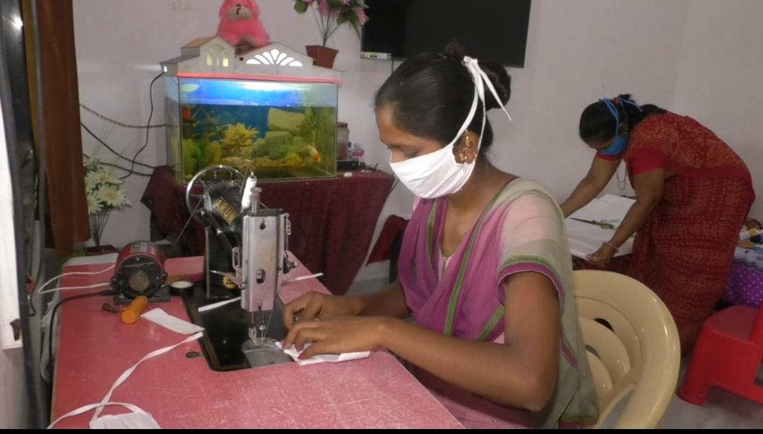 shirdi women self help group stiching mask