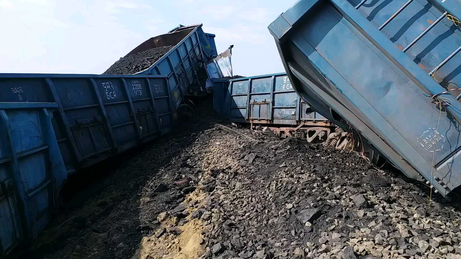 Freight train derailed at Amaravati of Maharashtra