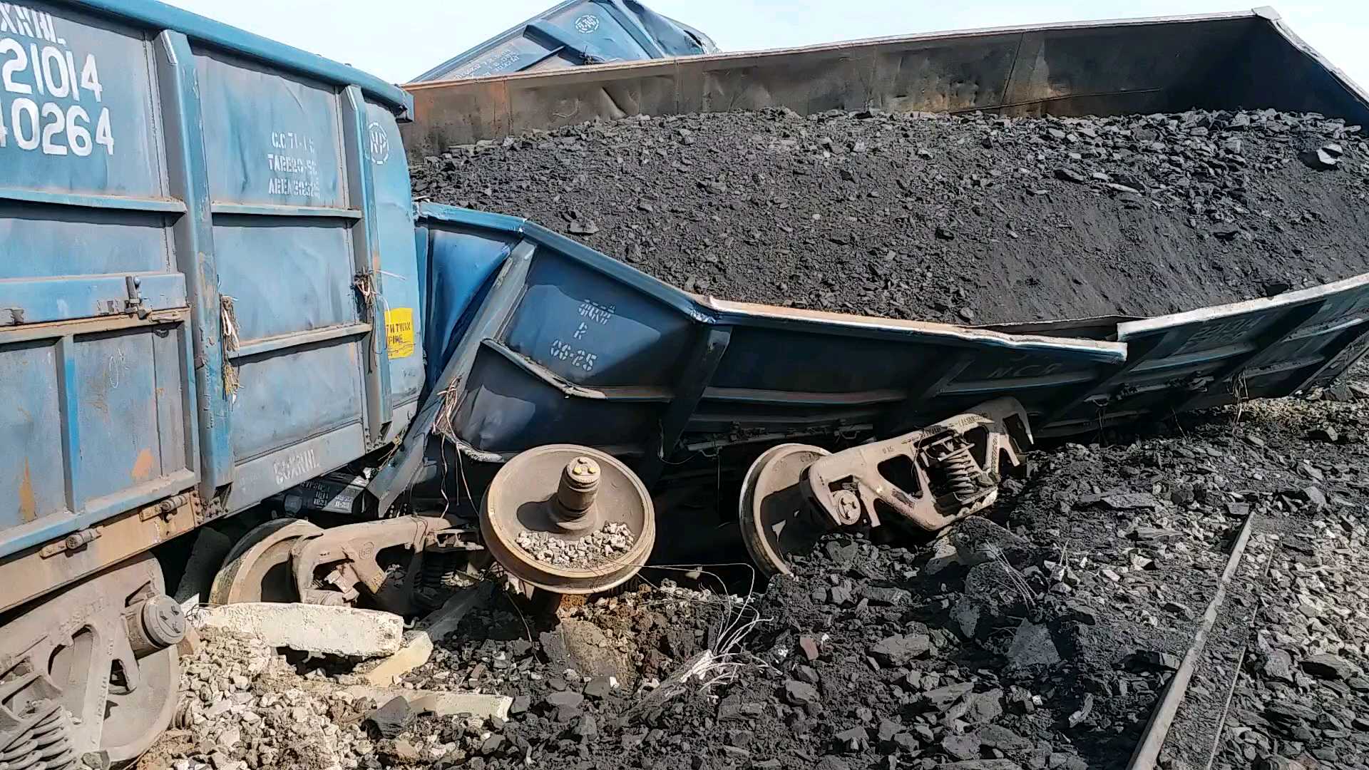 Freight train derailed at Amaravati of Maharashtra