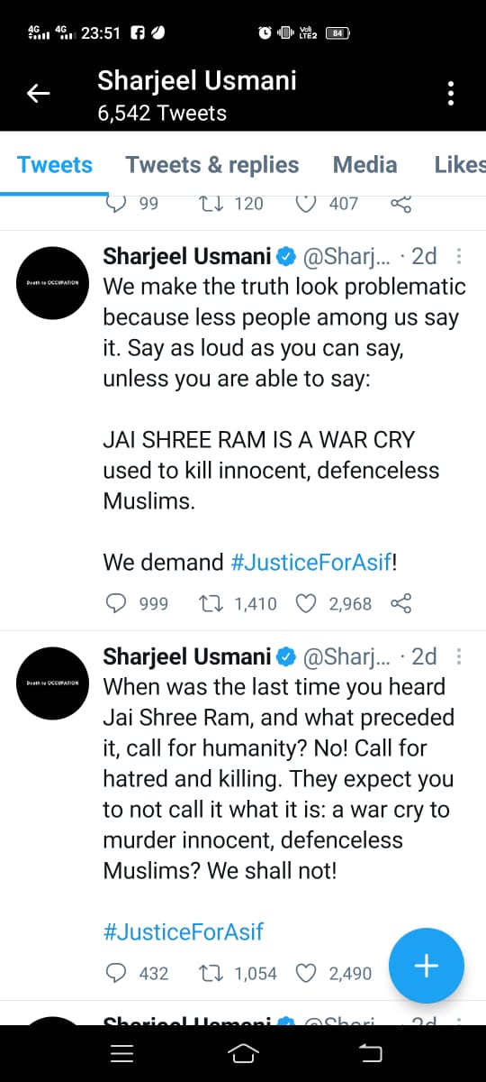 Sharjeel Usmani's tweet