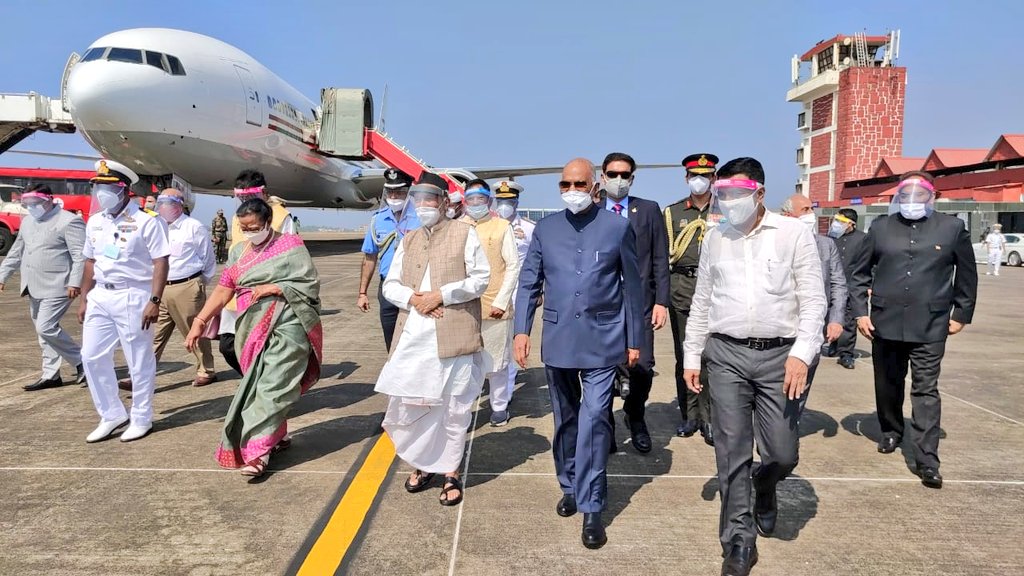 president ramnath kovind reached in goa