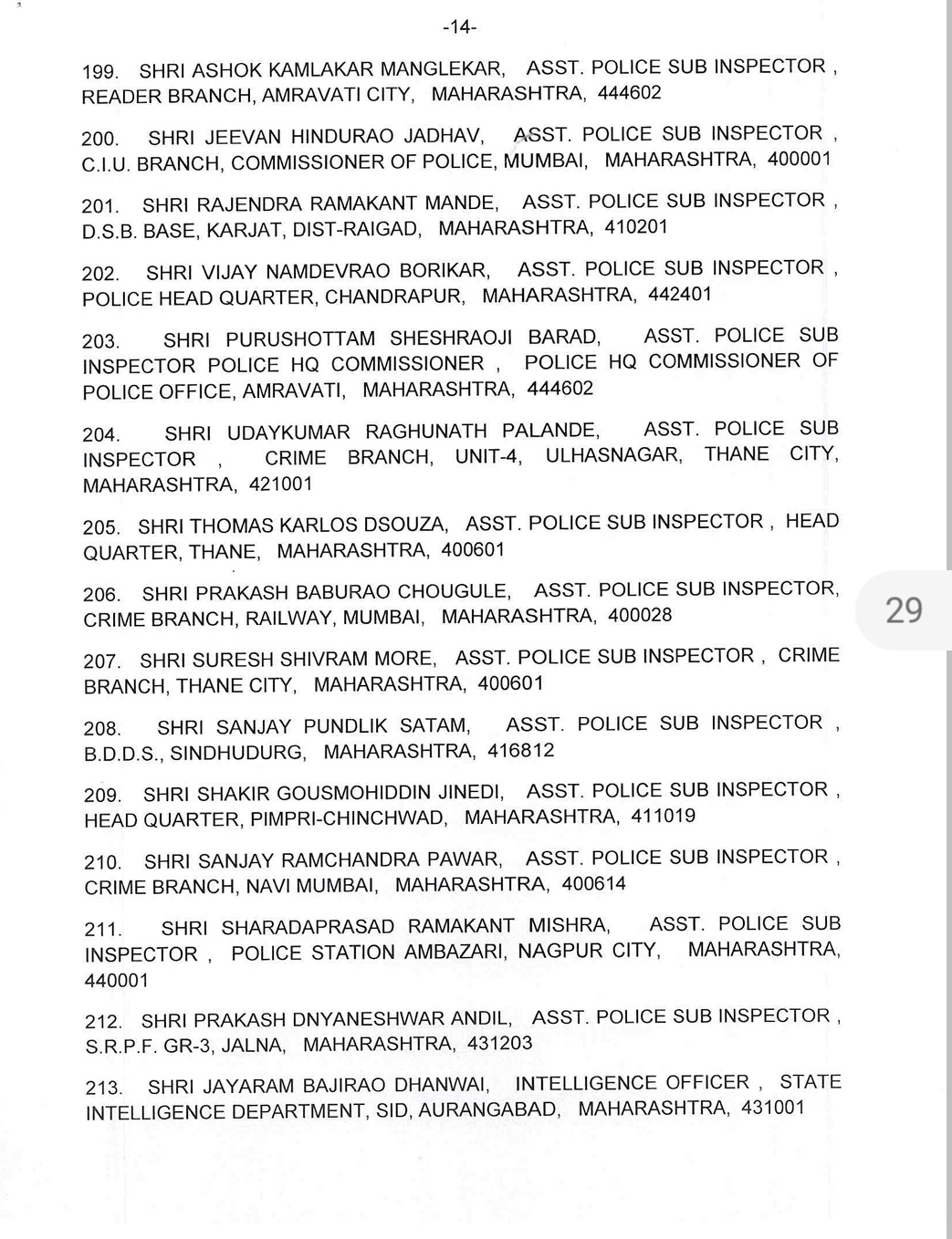 President's Police Medal announced for 40 policemen in Maharashtra