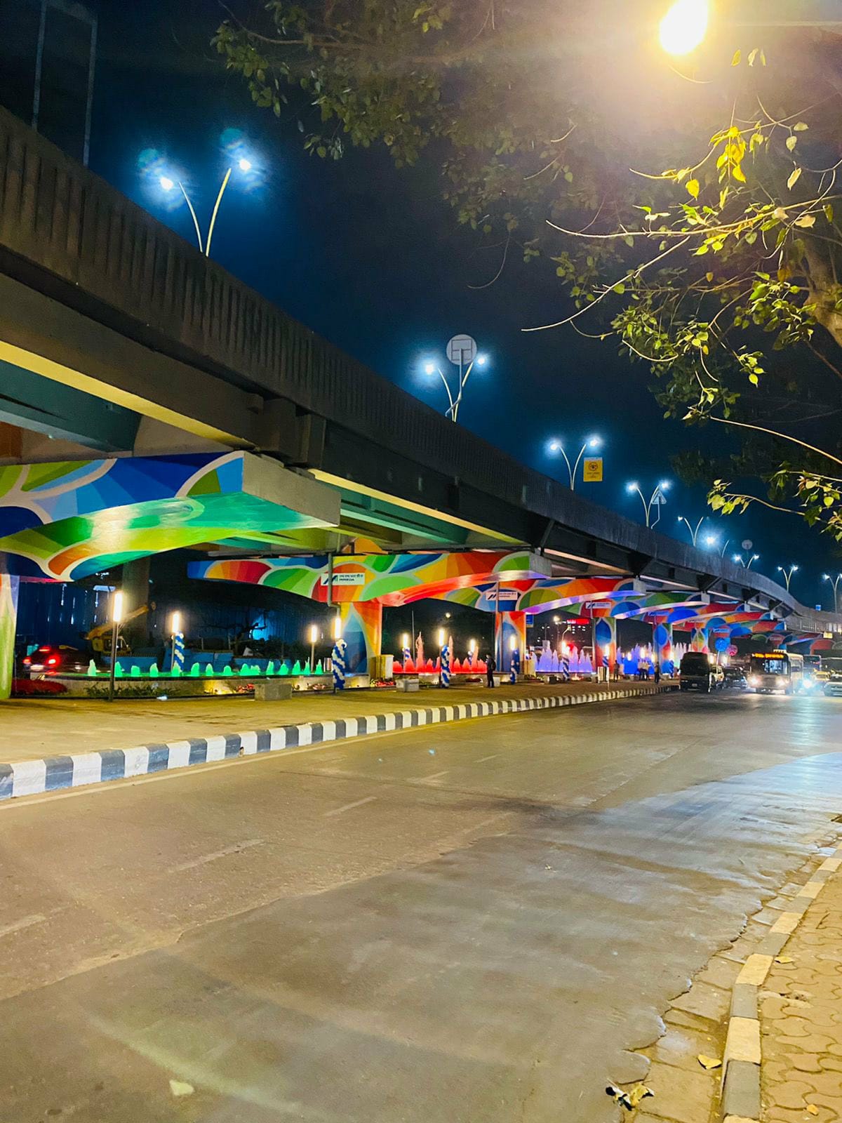 The beautification work was done by MMRDA under the flyovers