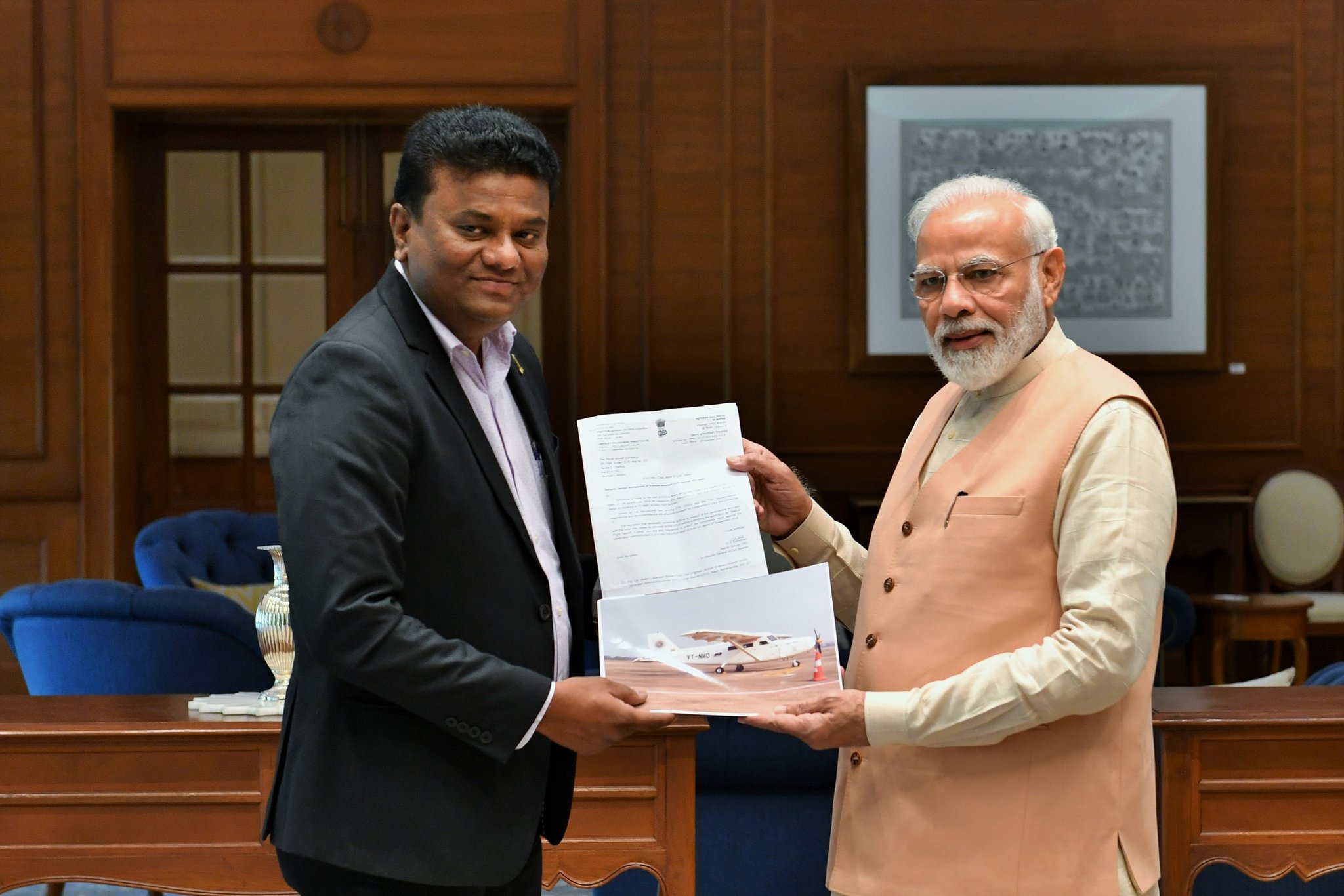 pm meets innovator who built aircraft etv bharat