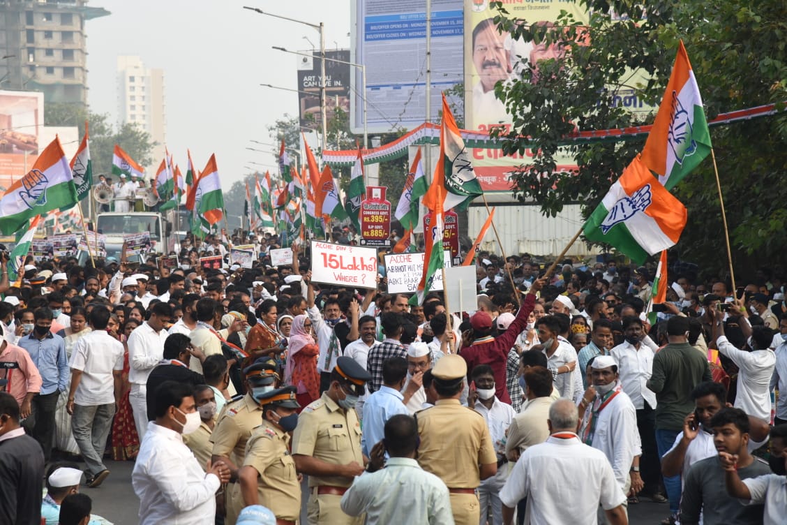 Congress agitation in Mumbai