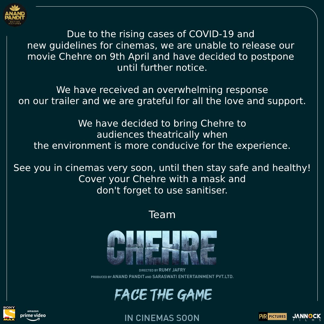 The release of the film 'chehre' has been postponed