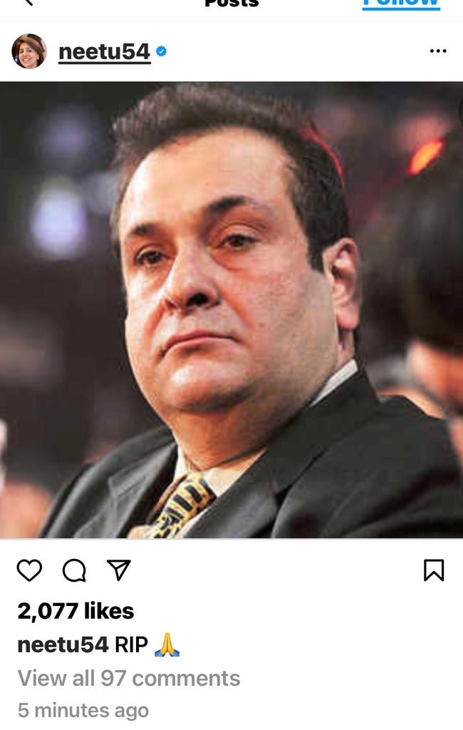 Rajiv Kapoor passes away