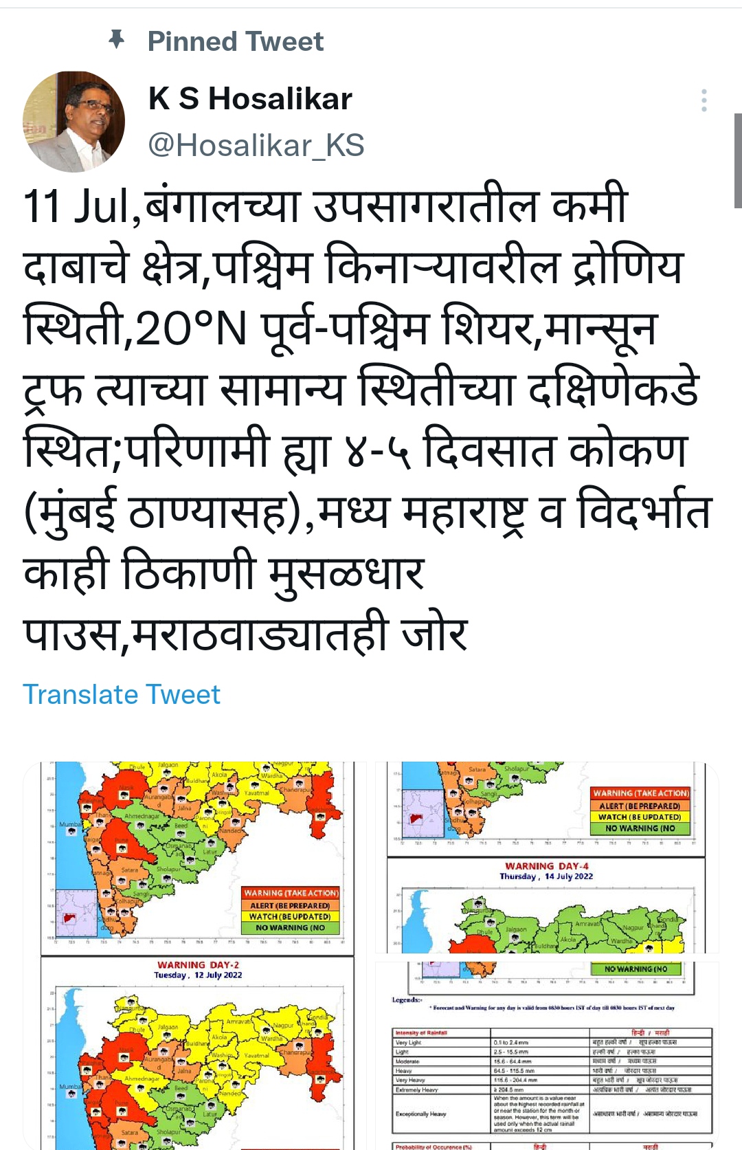 हवामान विभागाचा अंदाज