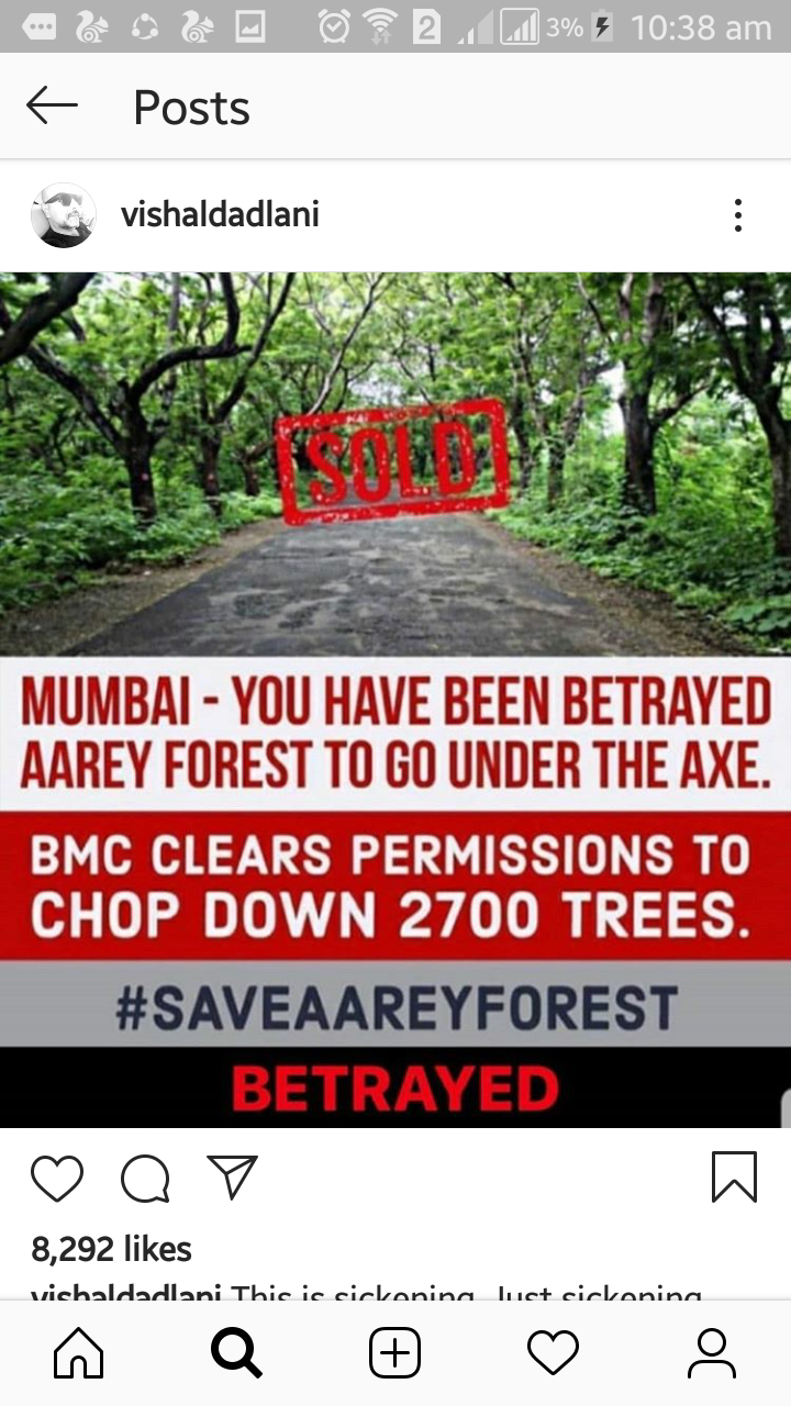 celebs are took forward to save aare forest in mumbai