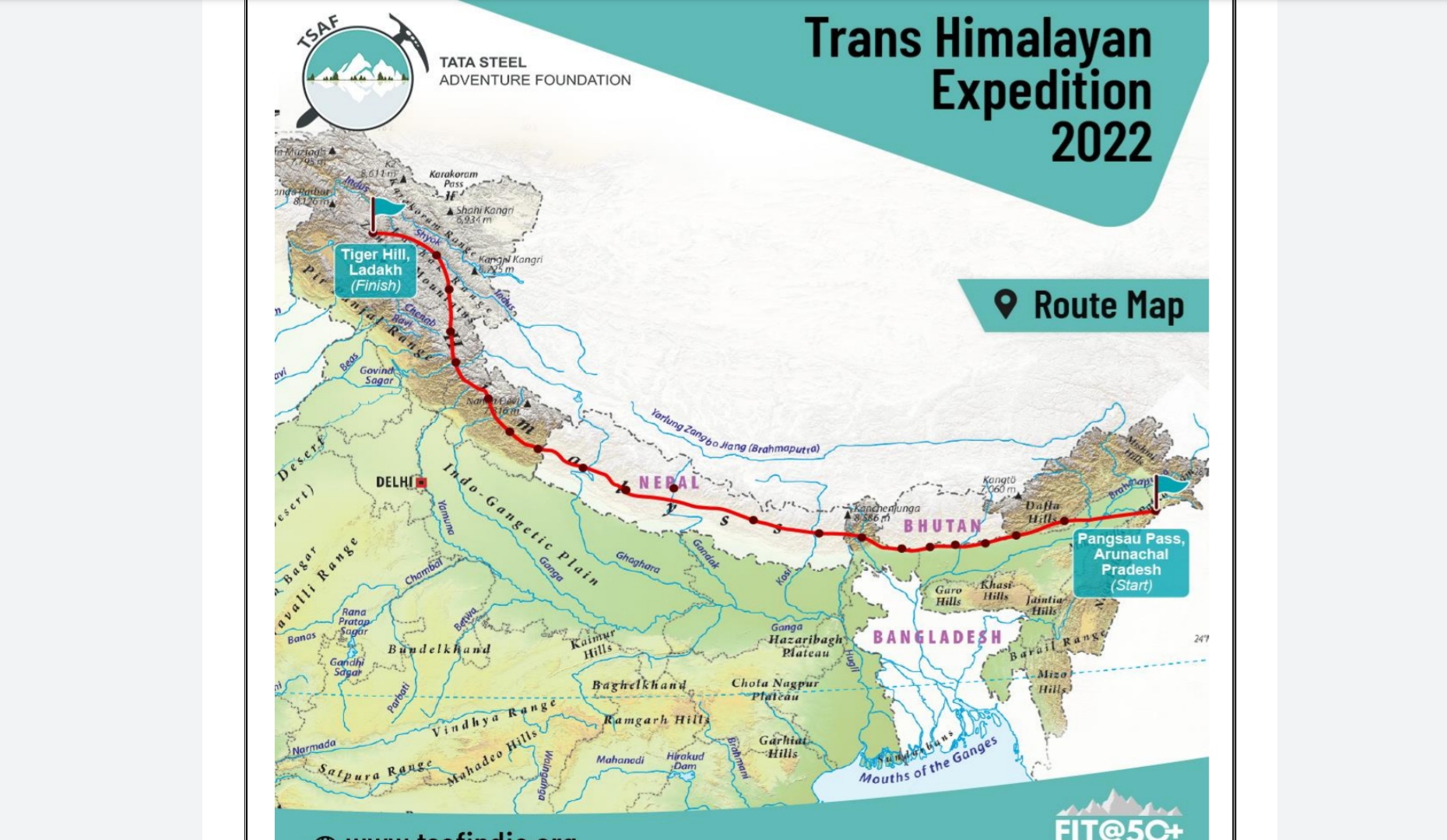 10 women will cross the 4977 km distance on foot in the Himalayas