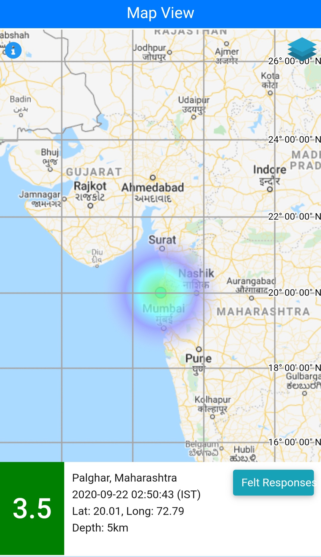 Earthquake in Palghar district