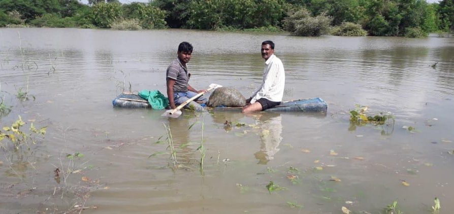 Hundreds of acres of land were destroyed by the flood