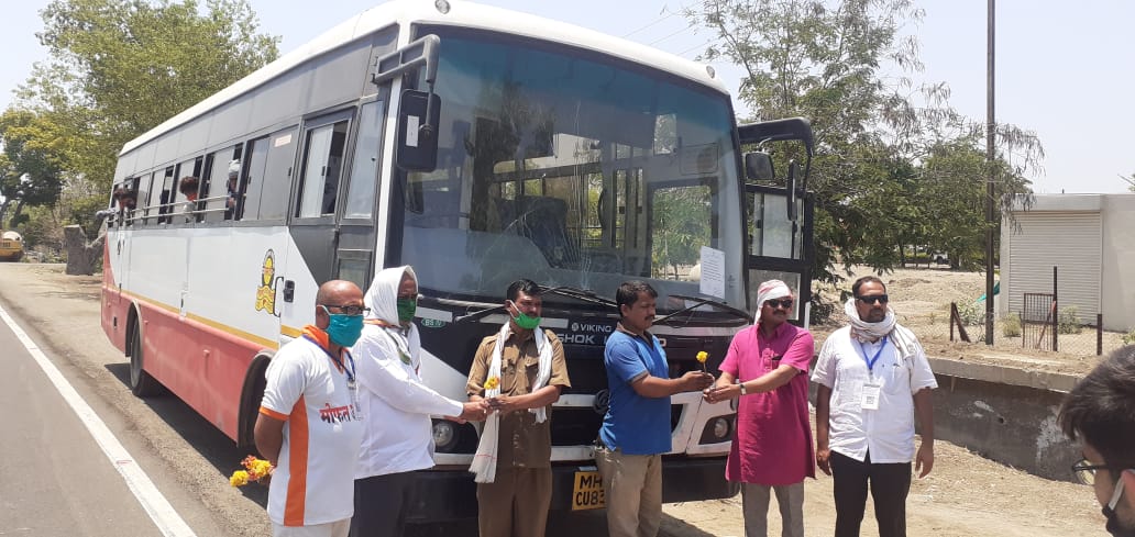 workers stranded in Parbhani leave for Madhya Pradesh