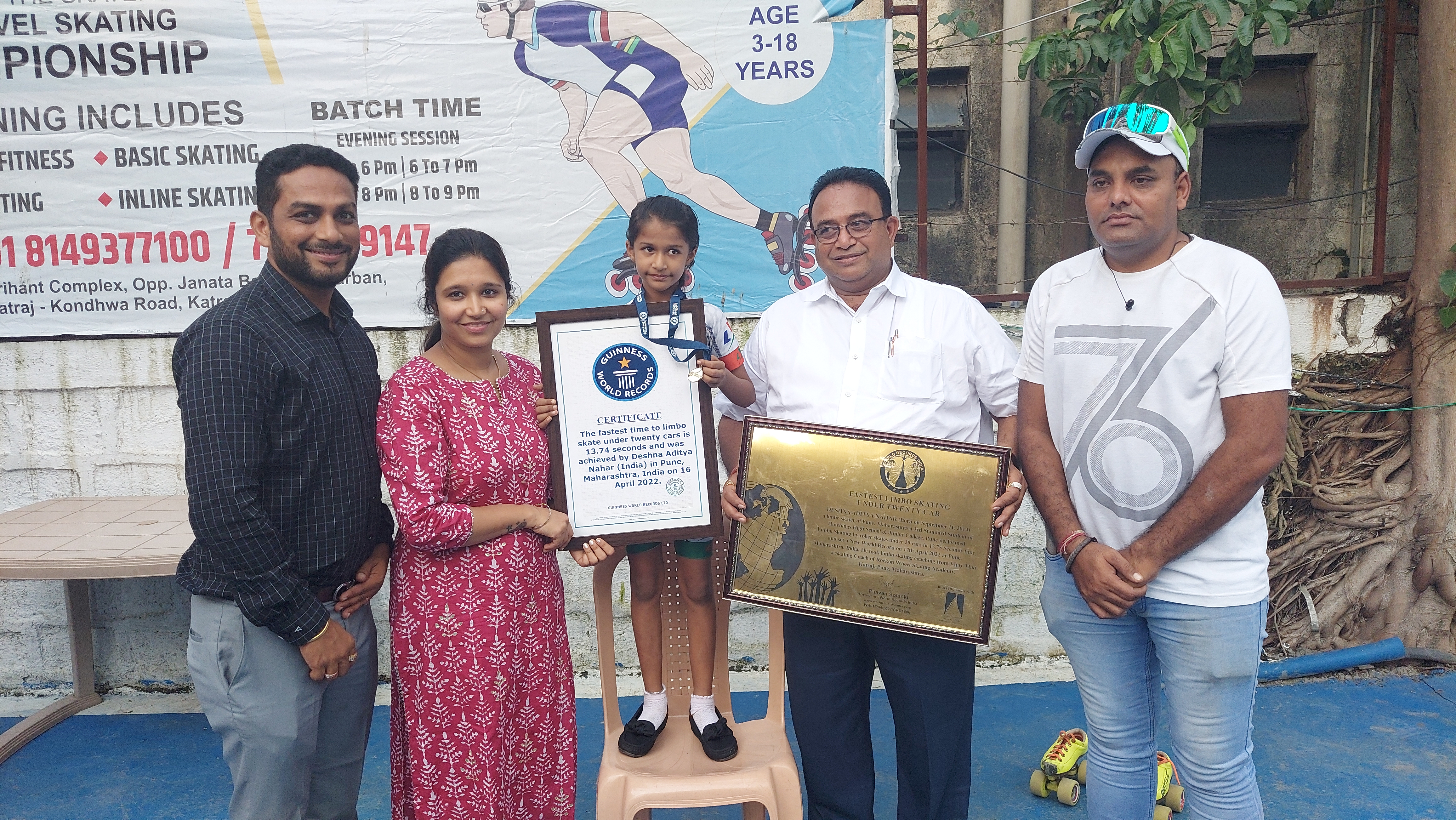 Seven-year-old Pune girl sets Guinness World Record for Limbo Skating