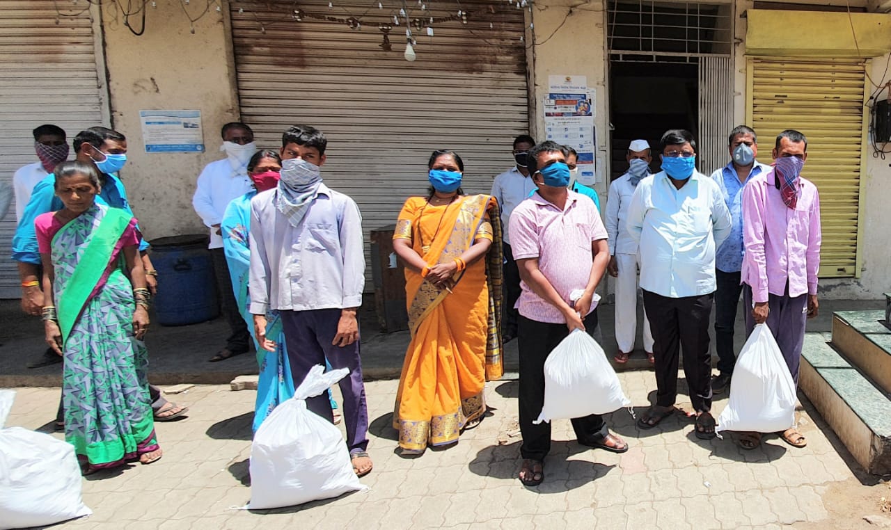 Pune Corporation free distribution of food grains to Physically disable peeson