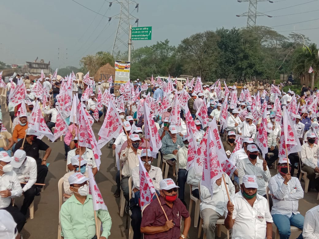 protest in JNPT