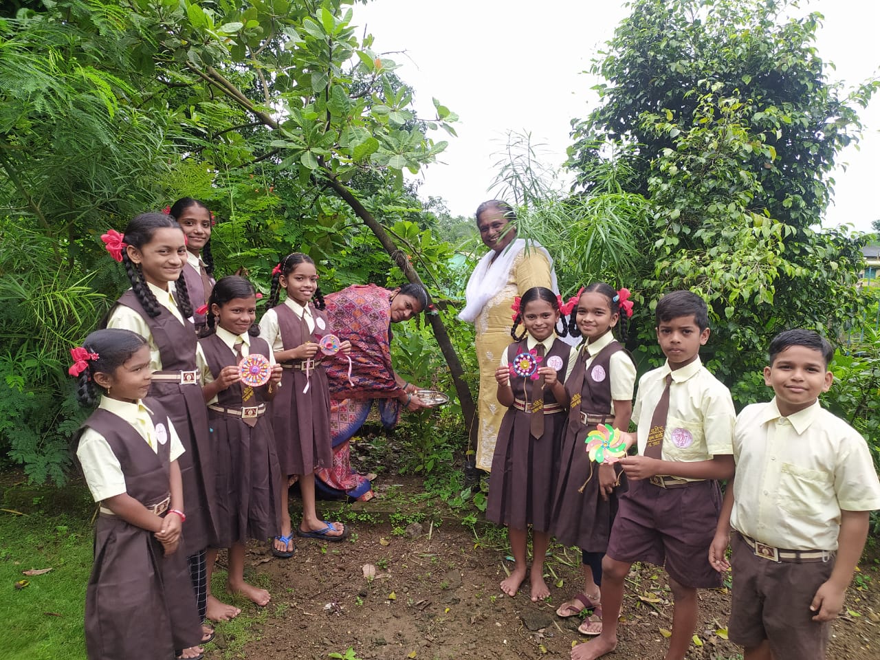 Rakhis tied to trees in  Raigad