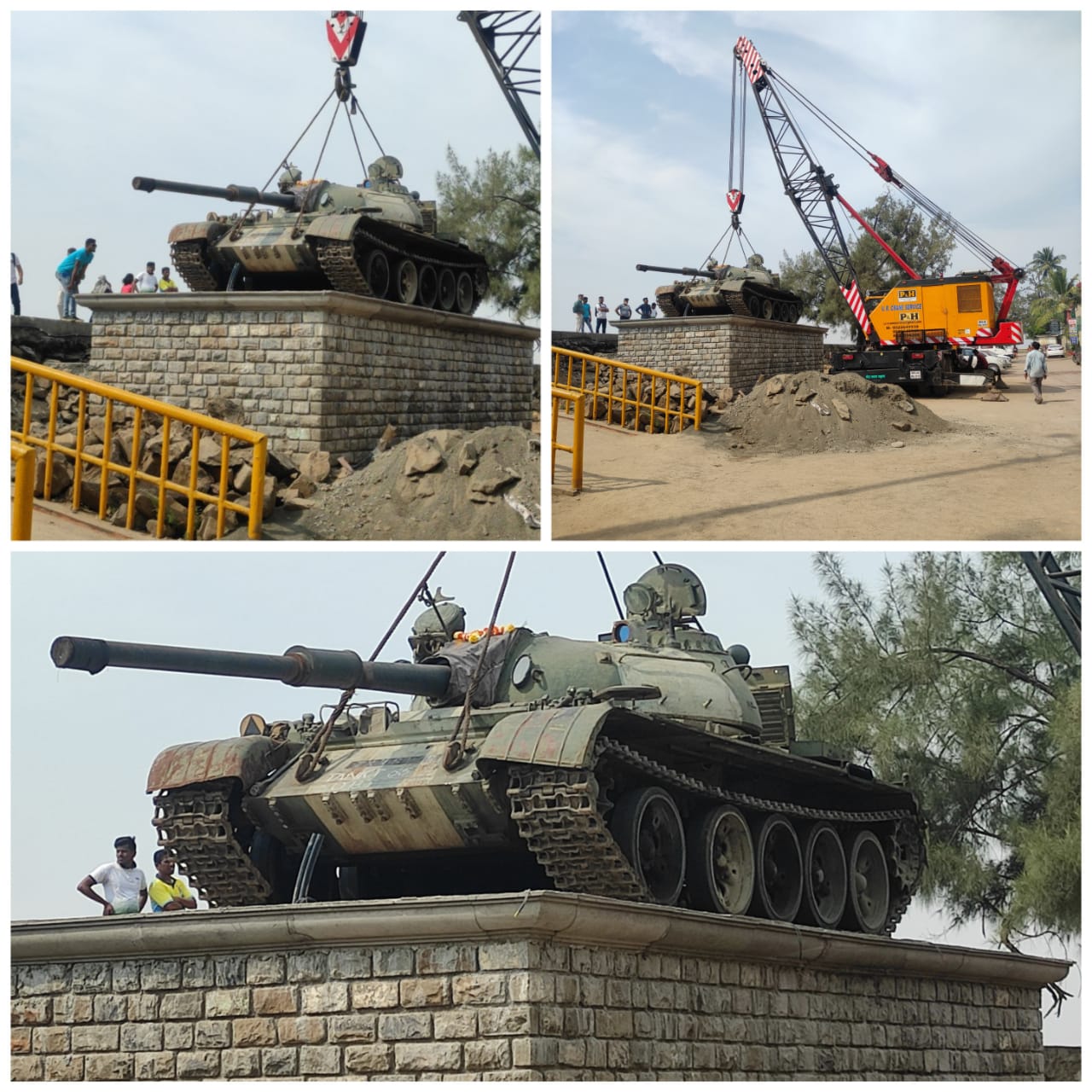 military tank on alibaug seashore