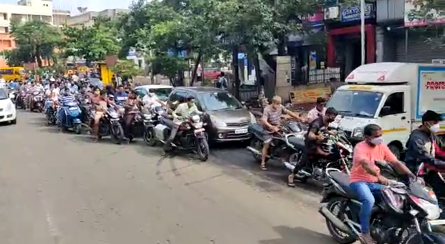 people waiting for free petrol