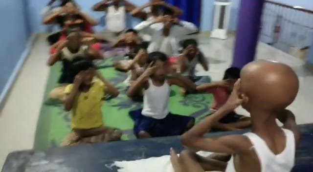 Aditya Sahu , who is suffering from progeria, gives yoga lessons in thane