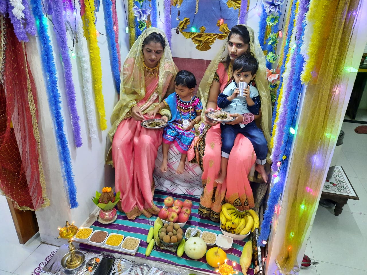 daughter in law's worshipped as Gauri in washim