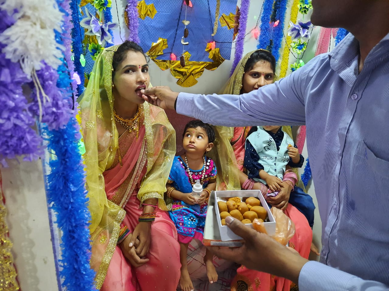 daughter in law's worshipped as Gauri in washim