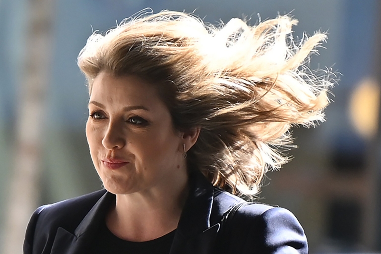 Conservative MP and Britain's Minister of State for Trade Policy, Penny Mordaunt, arrives at the BBC in central London on July 17, 2022, to appear on the BBC's 'Sunday Morning' political television show, during her campaign to become the next leader of the Conservative party. Britain's Prime Minister, and leader of the ruling Conservative party Boris Johnson last week announced his resignation as Tory leader after a cabinet insurrection, following months of controversies.