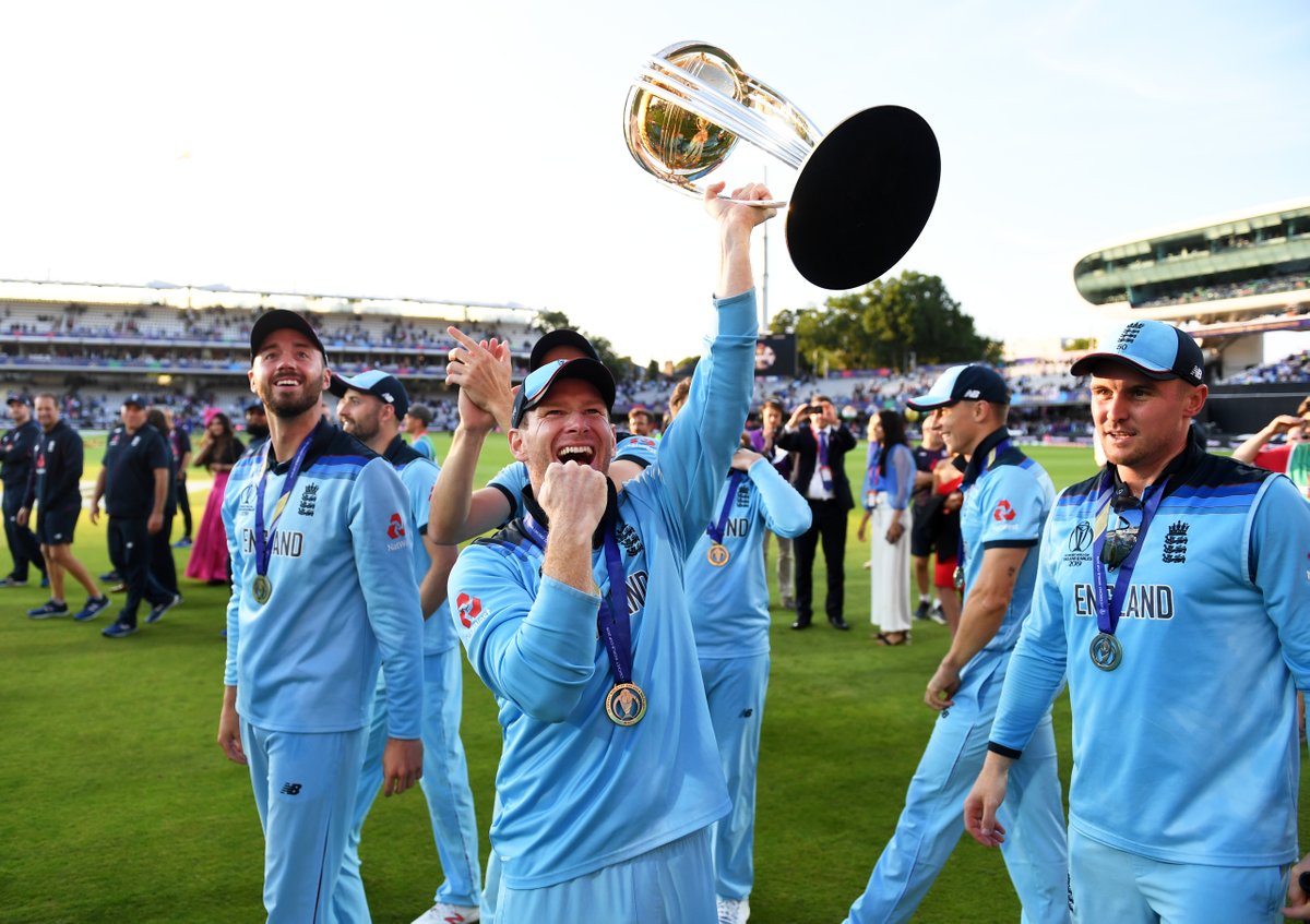 Eoin Morgan and Co. celebrate after winning the World Cup.