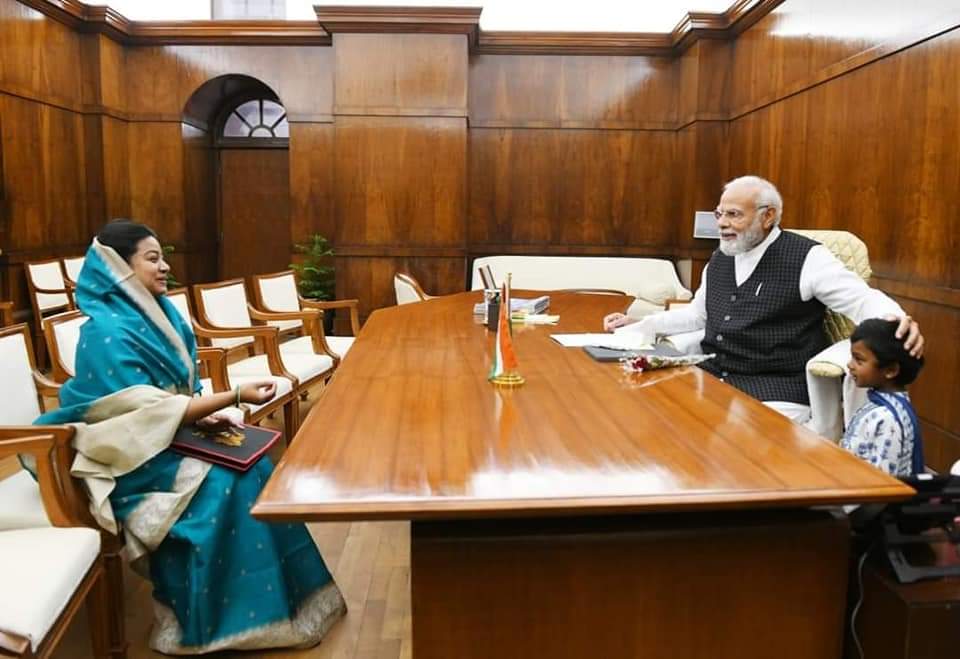 MP Himadri Singh met PM Modi with daughter
