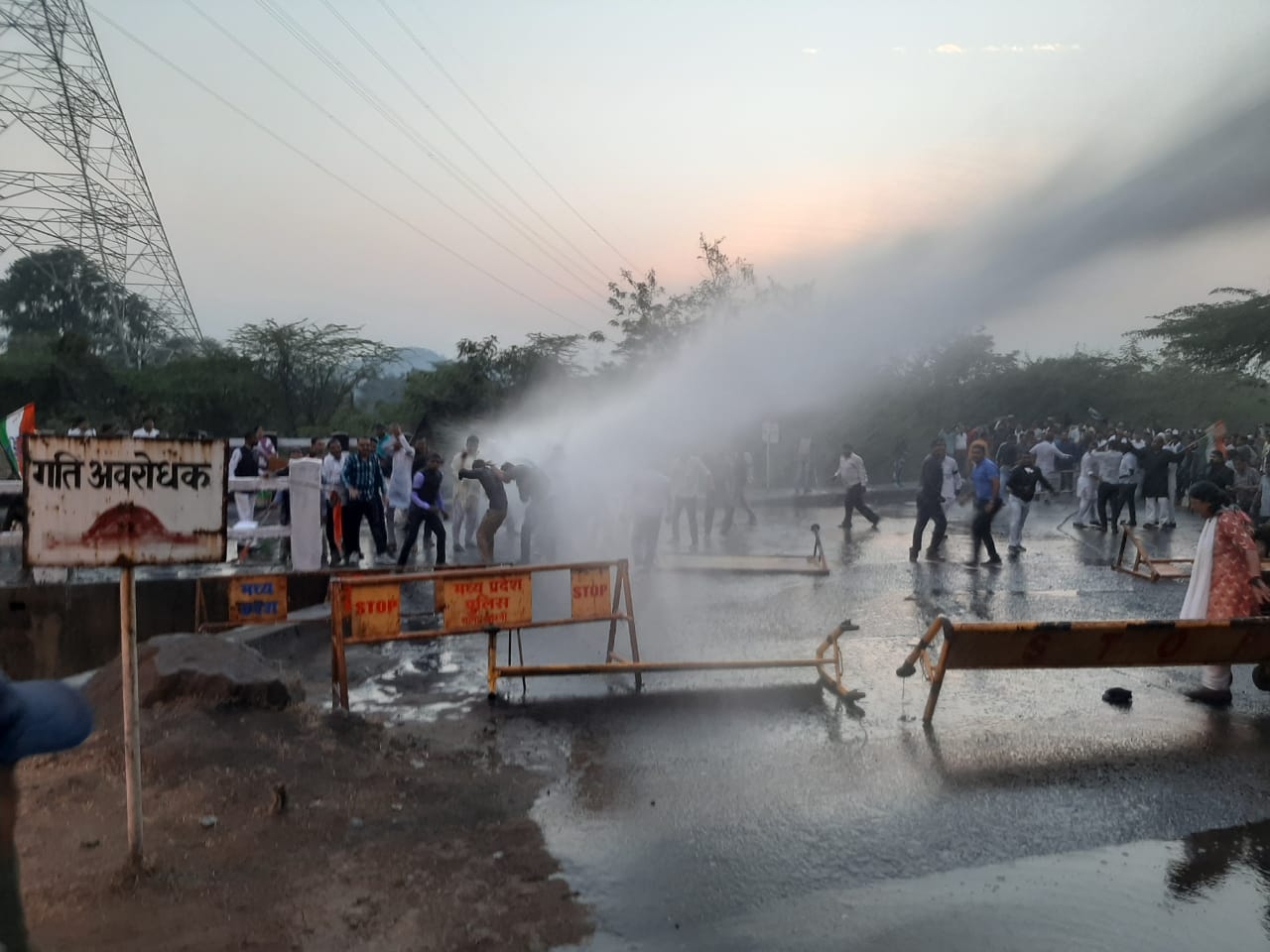 Showers of water on Congressmen