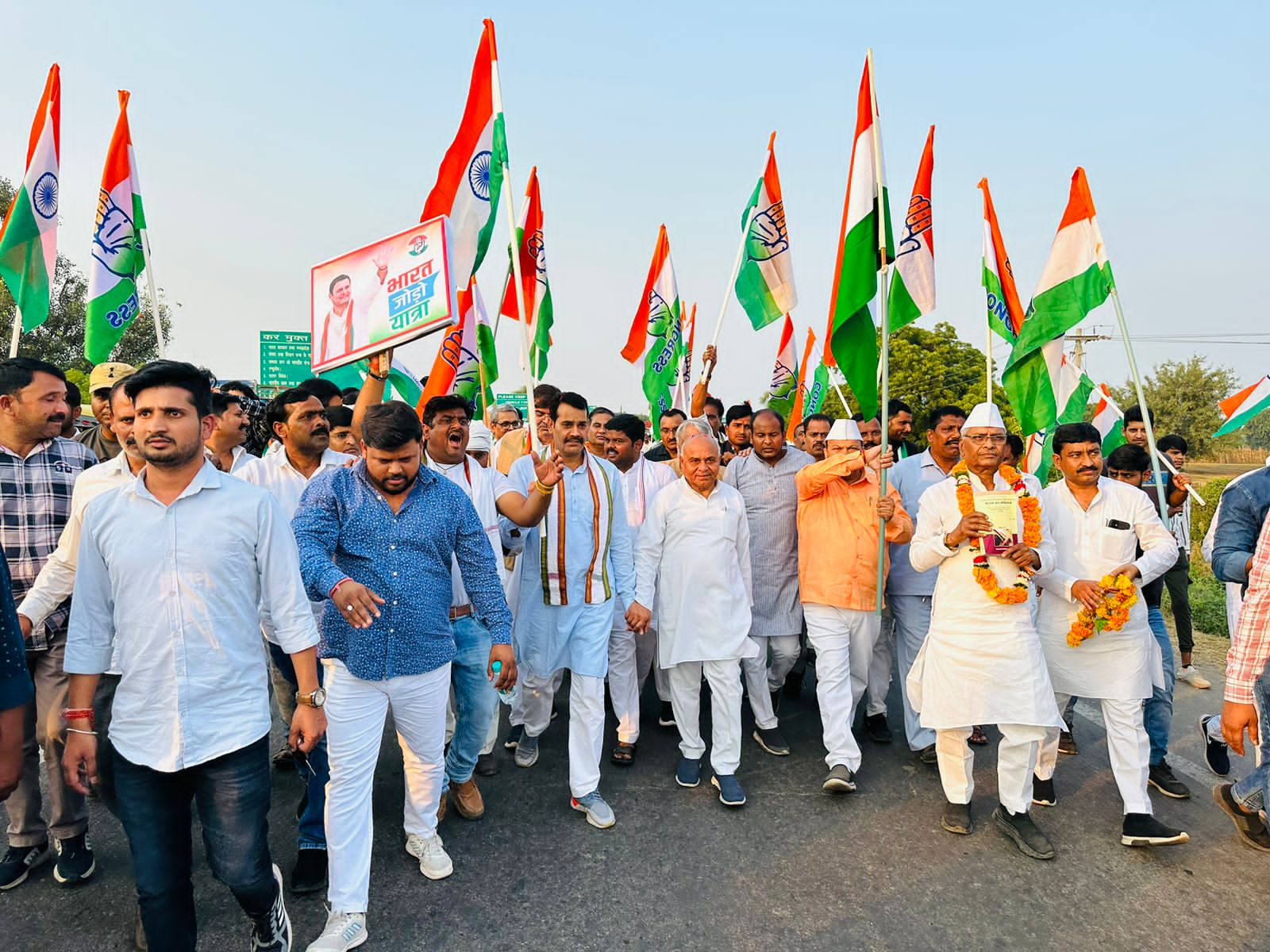 govind singh took out bharat jodo yatra in bhind