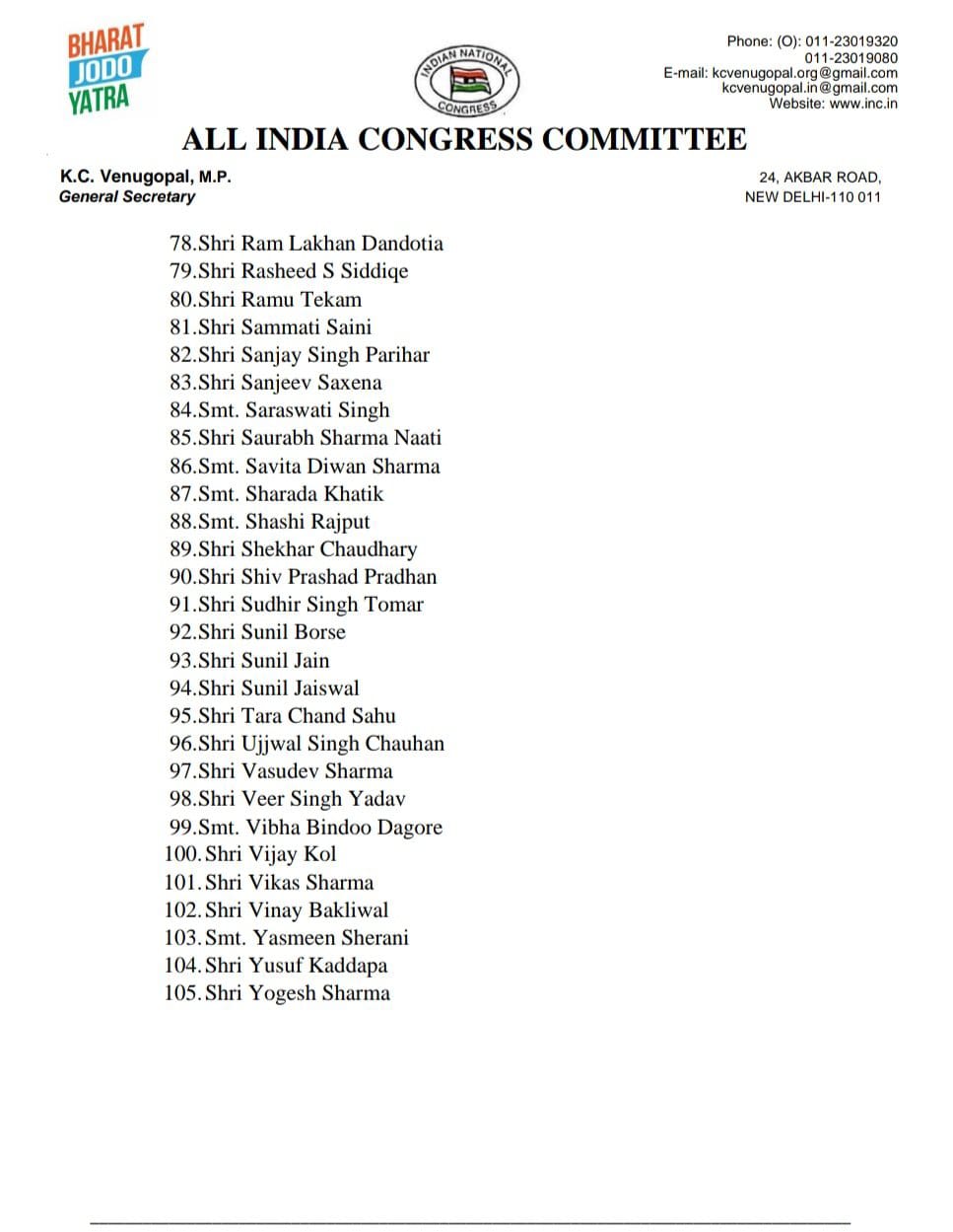 mp Congress New executive committee announced