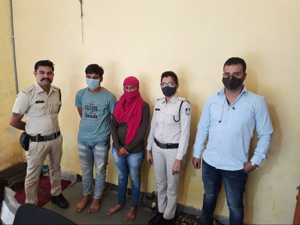 Police arrested two ganja smugglers including woman