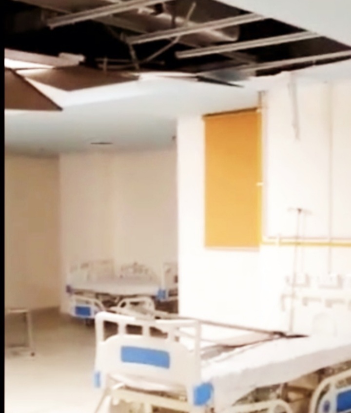 Bhopal Hamidia Hospital false ceiling collapsed due to ongoing construction work