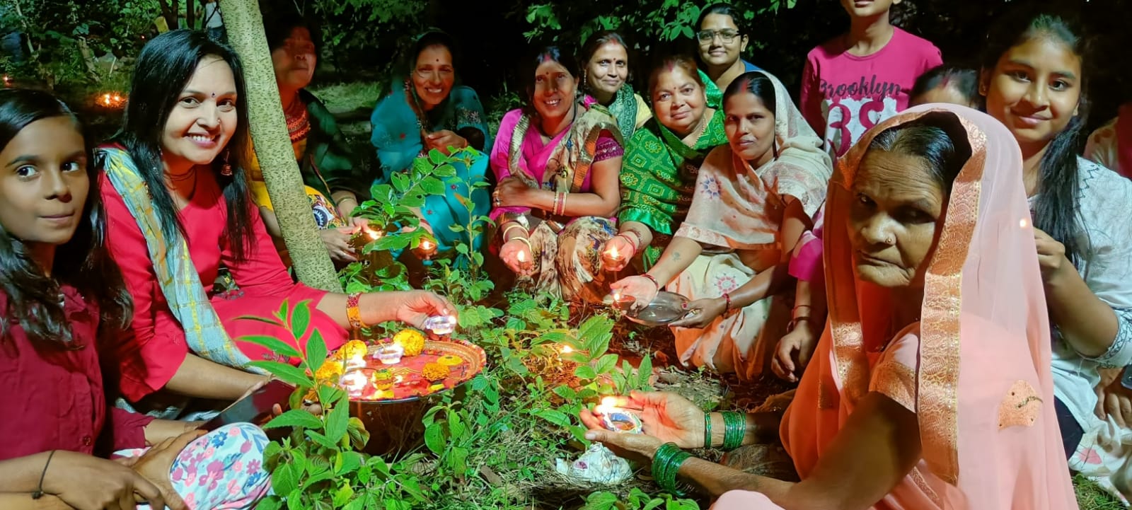 bhopal residents celebrate diwali with trees