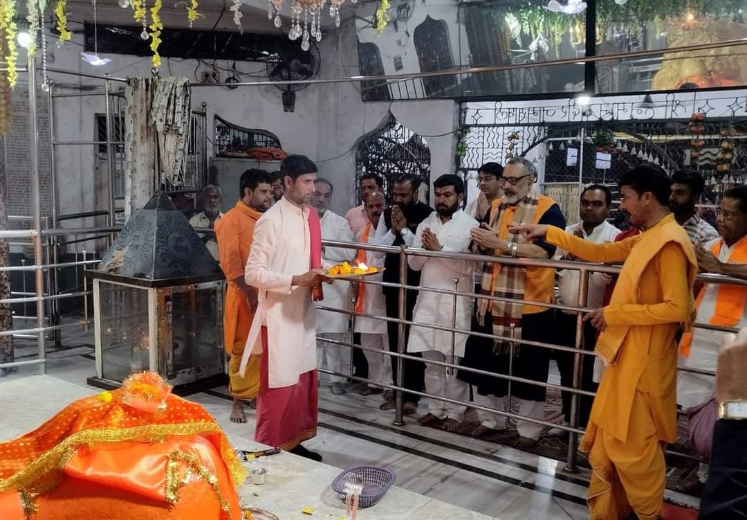 giriraj singh visit hanuman temple jam sanwali