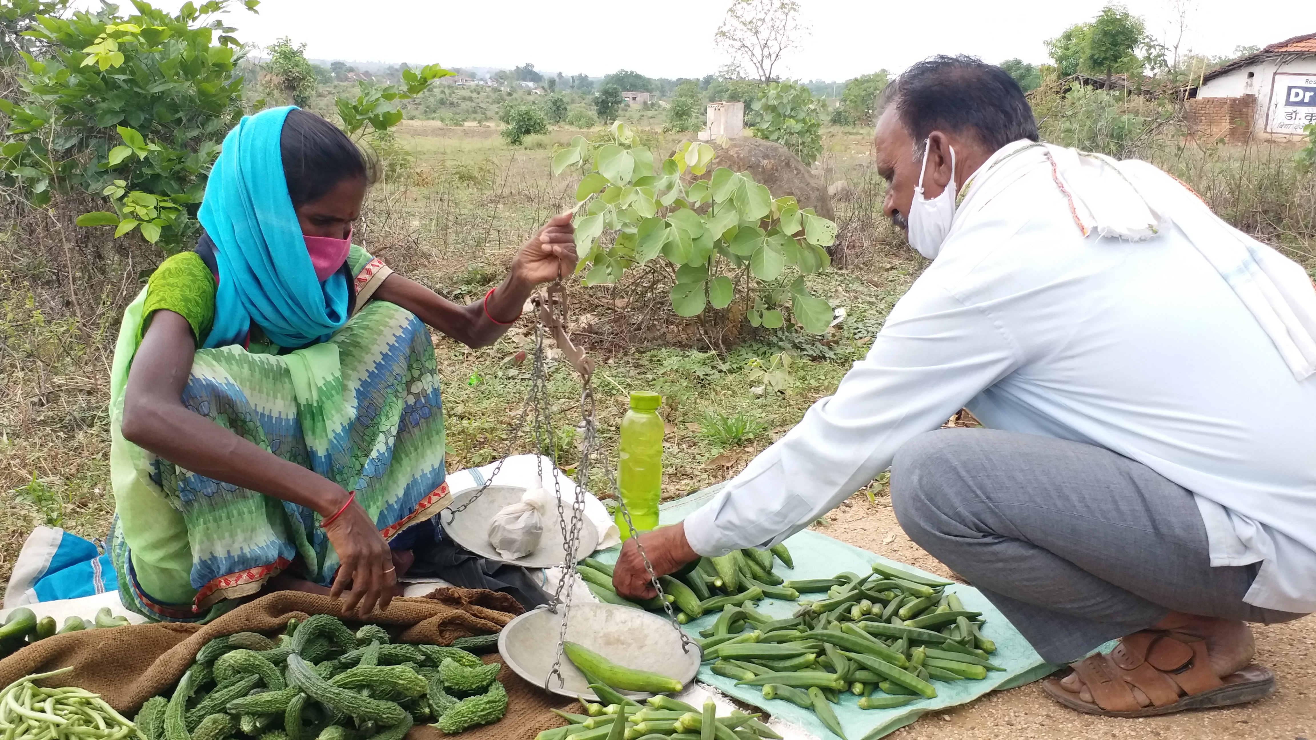 customer purchesing vegitables